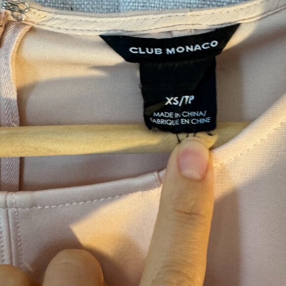 Club Monaco pink peplum top - sz 0 - Picture 5 of 5